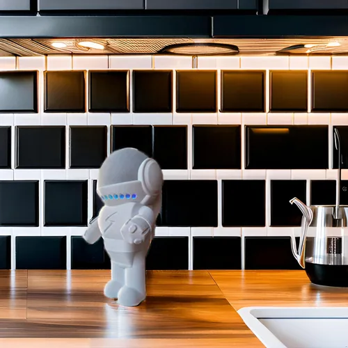 Miniatura 2 de Splin Soporte de mesa compatible con Amazon Alexa Smart Speaker Echo Dot (4ª y 5ª generación) y Apple HomePod Mini, estilo robot Astro Hero (blanco)