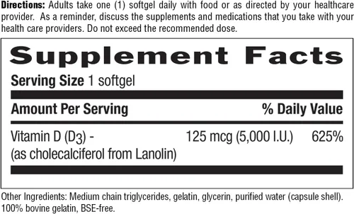 Miniatura 6 de Country Life Vitamina D3 5000 I.U., 200-Softgel
