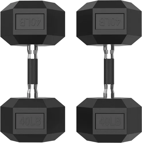 Miniatura 15 de PAPABABE HEX Juego de Mancuernas 2.5-125lb, Mancuernas de Gimnasio en Casa con Revestimiento de Goma, Mancuernas de Pesas para Ejercicio y Fitness