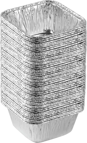 Miniatura 10 de PLASTICPRO Moldes desechables cuadrados de papel de aluminio de 8'' x 8'' x 2'' pulgadas para hornear - Utensilios de repostería perfectos