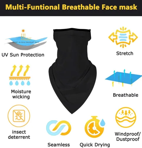 Miniatura 4 de Kyerivs - Cubrebocas de tela, reutilizable, lavable y unisex con cintas para las orejas, para hombres y mujeres