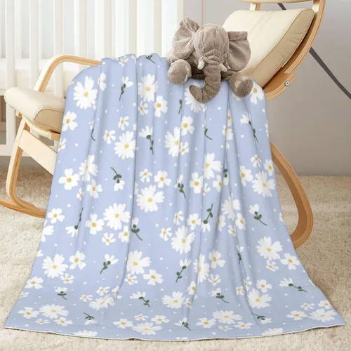 Miniatura 4 de Manta de bebé con flores de margaritas moradas para primavera para niño o niña, recién nacido, 30x40 pulgadas, mantas para cochecito, cuna