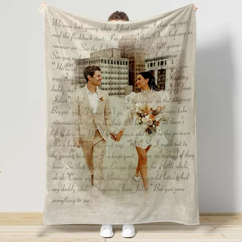 Miniatura 5 de Manta Personalizada de Fotos y Mensajes Collage Manta Throw - Perfecta para el Día de San Valentín para Ella, Él, Amigos - Foto Personalizada