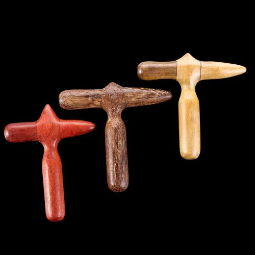 Miniatura 6 de Herramienta de masaje de pies, punto de gatillo de madera, masaje de pies de sándalo, martillo cruzado portátil, palo de masaje corporal para viajes