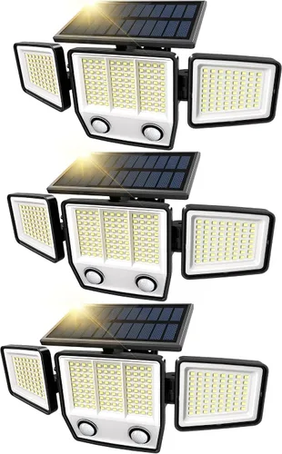 Miniatura 8 de MDCMDCM Luces solares para exteriores con sensor de movimiento, impermeables, 3000 lúmenes, 3 modos, luces de seguridad para exteriores, iluminación