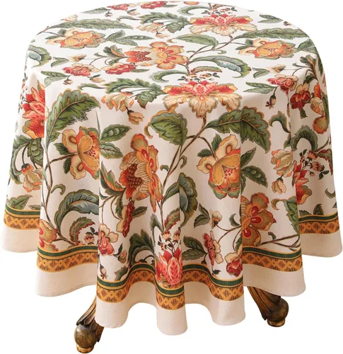 Miniatura 68 de patdrea - Mantel de lino floral, grueso, decorativo y francés para mesas rectangulares o cuadradas, para cocina y comedor, 55 x 79 pulgadas