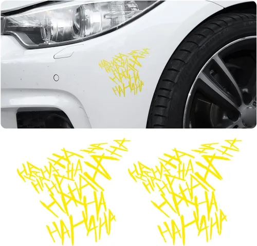 Miniatura 7 de 2 calcomanias Joker Haha para parabrisas de coche, calcomanías serias y malvadas para carrocería, ventana, parachoques, portátil, taza, adhesivos