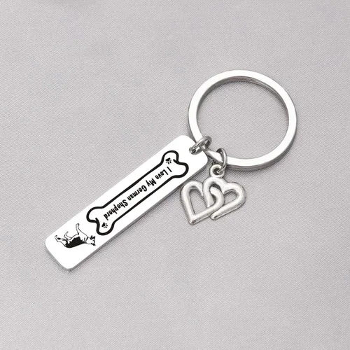 Miniatura 4 de De&ai - Llavero con texto en inglés "I Love My German Shepherd