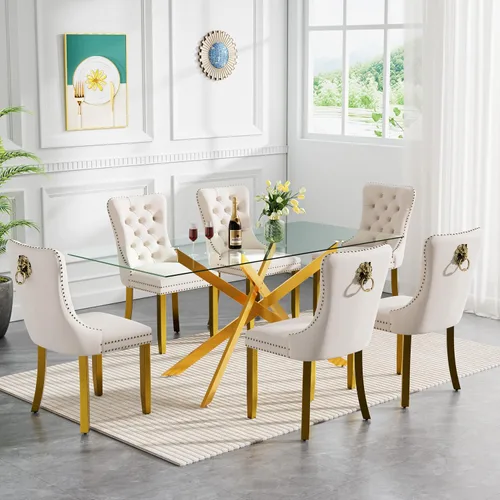 Miniatura 22 de HomVent Juego de mesa de comedor redonda de vidrio de 3 piezas, juego de mesa de comedor de vidrio templado para 2 mesas de cocina con 2 sillas