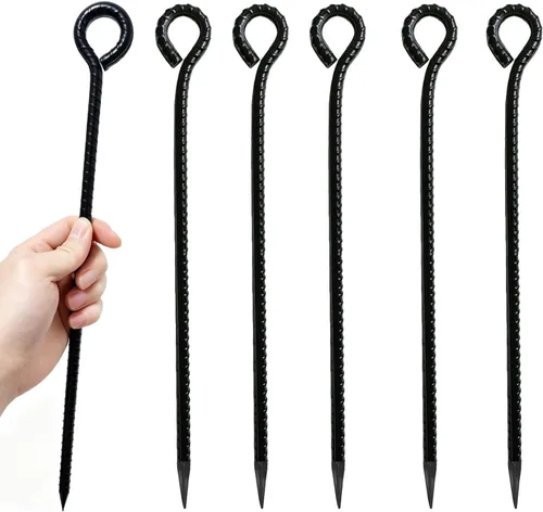 Estacas de refuerzo de 16 pulgadas, estaca de metal para tierra, anclaje de tierra, estacas de tienda de campaña resistentes, estacas de metal con