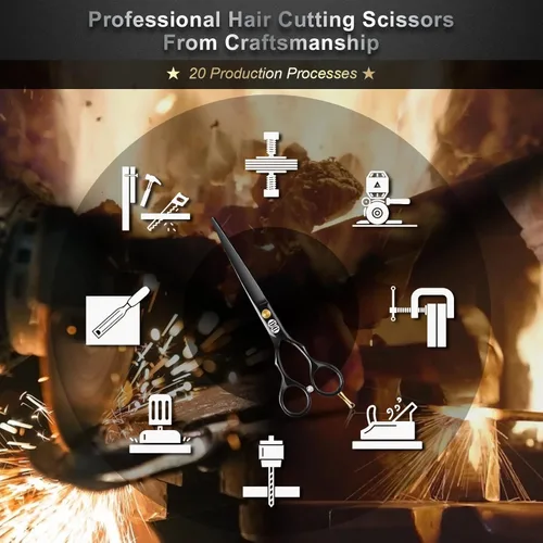 Miniatura 7 de CIICII Tijeras de corte de cabello, juego de tijeras profesionales de pelo de 6.5 pulgadas