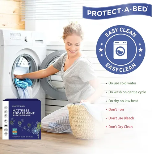 Miniatura 6 de Protect-A-Bed AllerZip Protector de colchón suave lavable a máquina, individual, 7-12 pulgadas
