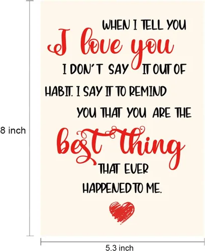 Miniatura 4 de Tarjeta de San Valentín con texto en inglés "When I Tell You I Love You", regalo de aniversario, boda, cumpleaños para esposa, marido, novia, novio