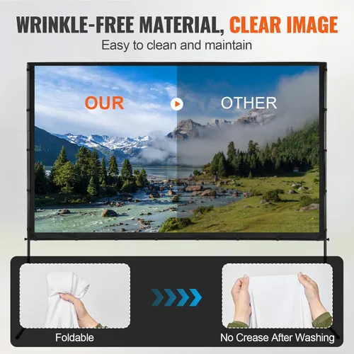 Miniatura 3 de VEVOR Pantalla de Proyector con Soporte, Pantalla de Película al Aire Libre de 100 Pulgadas 16:9 4K 1080 HD con Soporte, Pantalla de Proyección Sin