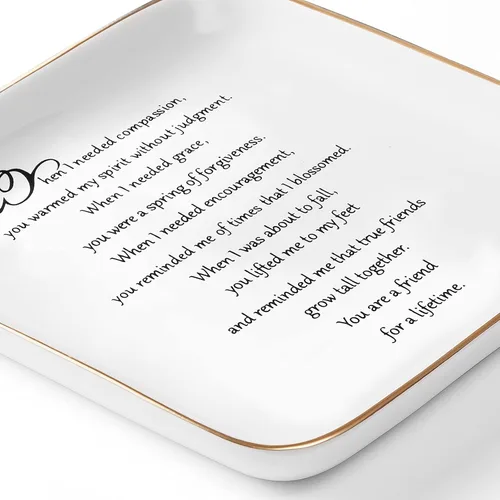 Miniatura 6 de PUDDING CABIN - Plato personalizado para anillos para regalos de amistad con el mensaje "You are a Friend For a Life Time