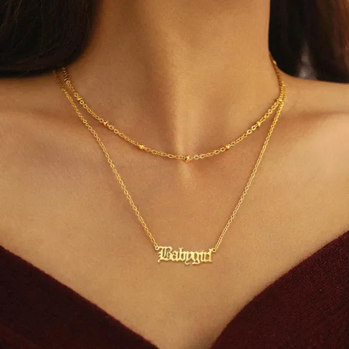 Miniatura 7 de Aretes de aro de bambú para mujer, de acero inoxidable, estilo de letra inglesa, estilo de los años 8090, accesorio para disfraz, conjunto de joyas