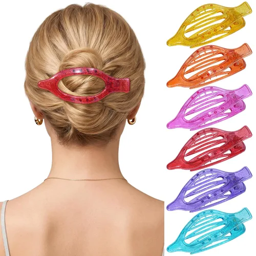 Miniatura 18 de Pinzas de pelo planas francesas para mujer, 6 pinzas planas para cabello fino y grueso, agarre fuerte, agarre antideslizante, pinzas para el cabello