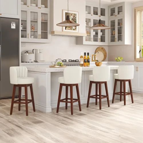 Miniatura 24 de COCO DESIGN - Juego de 2 taburetes de bar giratorios, 24" de altura del asiento, taburetes de bar de estilo moderno de mediados de siglo