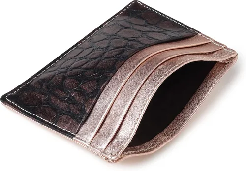 Tarjetero de cuero genuino para hombres y mujeres, bolso minimalista para tarjetas, carteras para hombre, diseño ultrafino, ideal para viajes,