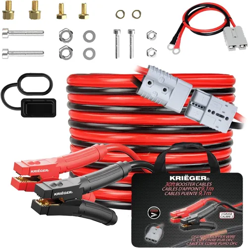 Miniatura 8 de K KRIËGER Cables de puente para batería de automóvil, cables de refuerzo automotrices resistentes para arrancar baterías muertas o débiles con bolsa