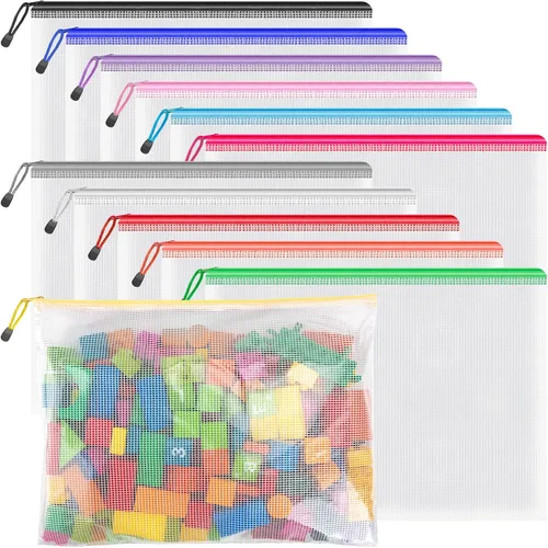 Miniatura 14 de Umriox Bolsa con cremallera, 16.9 x 12.4 pulgadas (12 colores, 12 paquetes), bolsas extra grandes con cremallera, bolsas impermeables