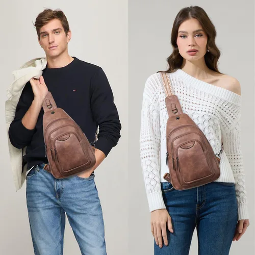 Miniatura 2 de Riñonera cruzada antirrobo de 10L para mujeres y hombres, riñonera cruzada antirrobo, bolsa para cinturón, monedero, regalos para mujeres, piel