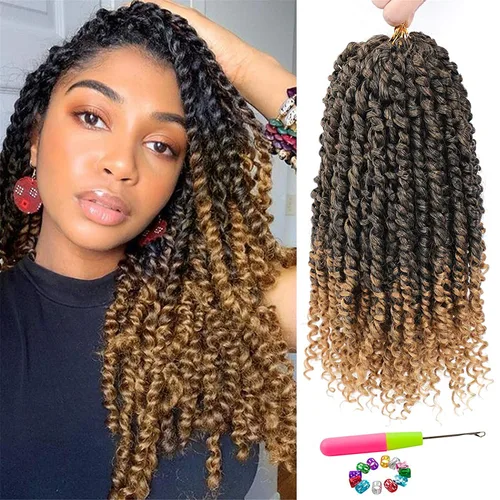 Miniatura 39 de Pelo de Passion Twist – 8 paquetes de 18 pulgadas Passion Twist Crochet para mujeres, cabello rizado pretrenzado Passion Twists extensiones de #2