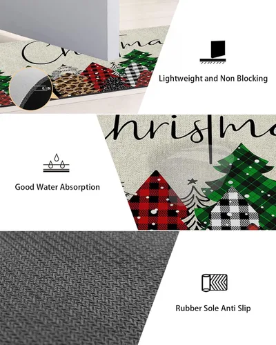 Miniatura 2 de Tapete de baño para árbol de Navidad, antideslizante, de secado rápido y absorbente, de tierra de diatomeas, para fregadero de cocina, lavable