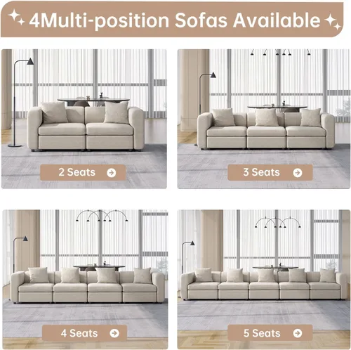 Miniatura 9 de Sofá modular modular de 3 plazas, terciopelo moderno con funda de cojín extraíble y lavable para espacios pequeños, marco de madera maciza, 108.66