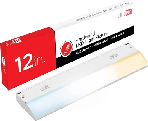 UltraPro Luces cableadas para debajo del gabinete de 12 pulgadas, 3 ajustes de color, 2700 K/4000 K/5000 K, blanco cálido, blanco frío y luz diurna,