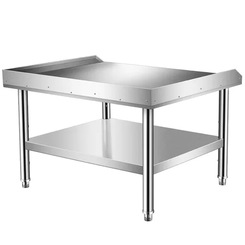 Soporte de parrilla de acero inoxidable resistente con certificación NSF de calibre 18 con estante inferior para cocinas, cuartos de servicio,