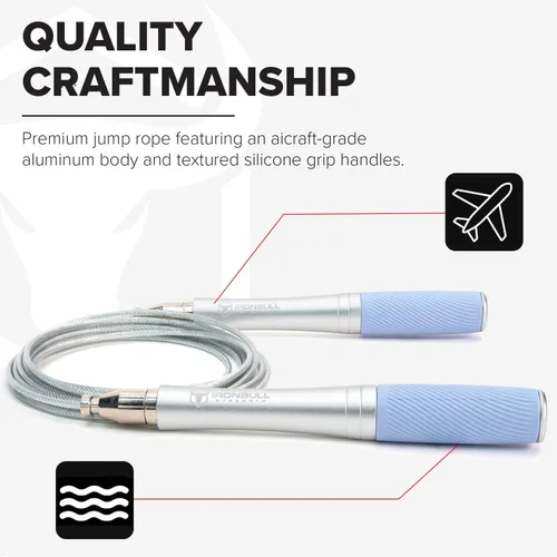Miniatura 2 de Cuerda de saltar para hombres y mujeres, cuerda de saltar ultrarrápida, de alta velocidad, diseño autobloqueante sin tornillos con asas de aluminio