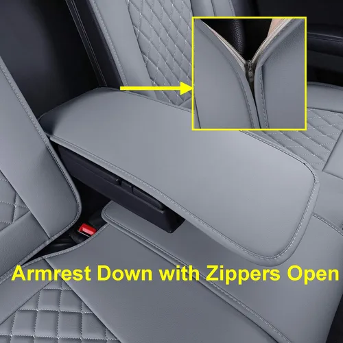Miniatura 6 de Funda para asiento de automóvil, resistente al agua, de cuero sintético, para asientos delanteros y traseros, ajuste universal para la mayoría