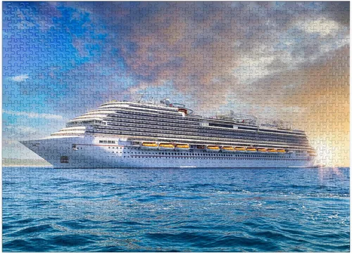 MyPuzzle Cruise Ship in The Caribbean - Rompecabezas prémium de 1000 piezas para adultos