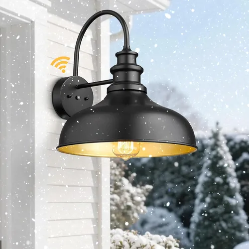 Miniatura 6 de Bestshared Luz de granero de granja con sensor de anochecer a amanecer, aplique de pared exterior antioxidante, farol de pared al aire libre