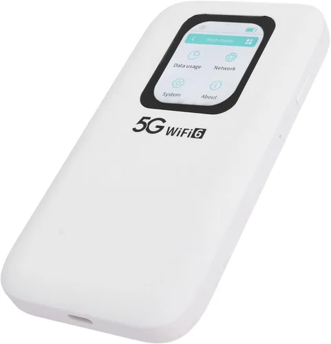 Miniatura 6 de Hotspot móvil WiFi 5G, enrutador portátil Wi Fi 6 para viajes soporta hasta 16 dispositivos, pantalla táctil de 2.01 pulgadas, con ranura