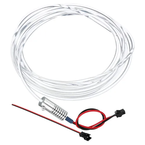 PATIKIL Kit de cable de fibra óptica de brillo lateral PMMA de 0.118 in, 9.8 ft, con iluminador LED de aluminio de 12 V, 1,5 W, fuente de luz de Azul