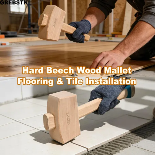 Miniatura 6 de GREBSTK Polished Solid Beech Wood Mallet for Home Bartending & Workshop Polished oiled finish, stain & moisture resistant, wipes clean with ease