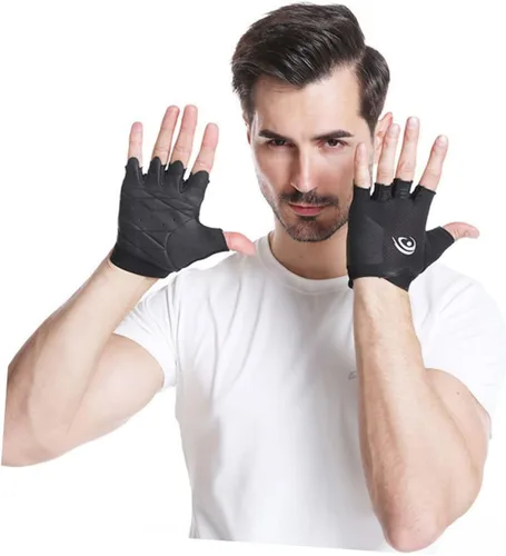 Miniatura 3 de GLEAVI Par de guantes de equitación para gimnasio, guantes de bicicleta para hombre, guantes de ciclismo de levantamiento de pesas, guantes de medio