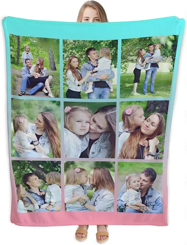 Miniatura 13 de Manta personalizada con foto y texto, manta de franela personalizada con carga cualquier foto, regalos personalizados para papá, mamá, familia, 1