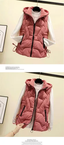 Miniatura 6 de Chaleco desmontable con cremallera para mujer, primavera, otoño, invierno, moda, casual, para mujer, bonito, cálido, para mujer, ropa exterior
