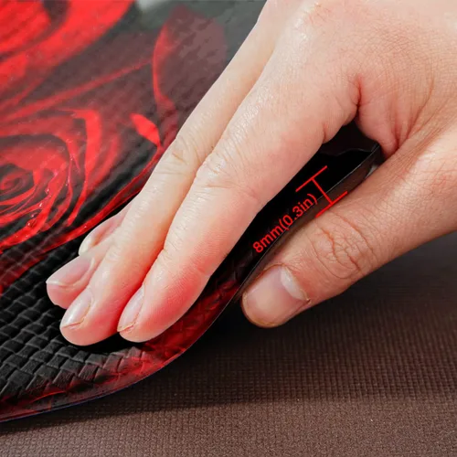 Miniatura 3 de Juego de 2 alfombras y tapetes de cocina de vino tinto, diseño de rosas modernas, antifatiga, antideslizantes, lavables, para cocina, fregadero