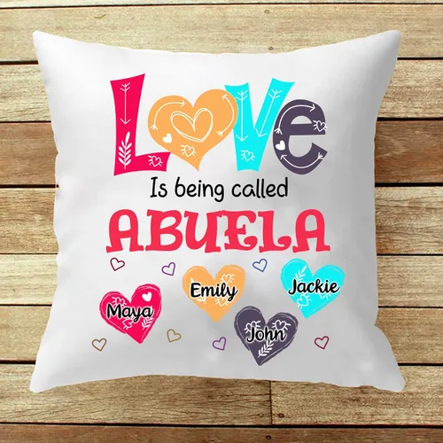 Miniatura 3 de Abuela - Almohada personalizada con corazón de amor, almohada personalizada para mamá, regalos para abuela, mamá de hija, nietos, día de la madre