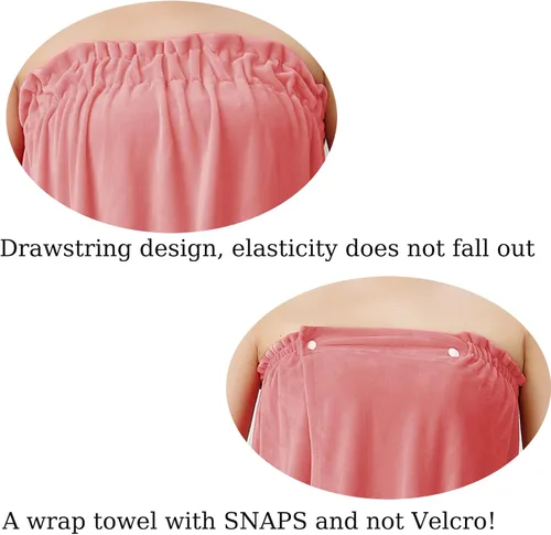 Miniatura 3 de Toalla envolvente para el cuerpo con broches de presión, toallas de felpa, toalla de spa, envolturas de baño para mujeres después de la ducha