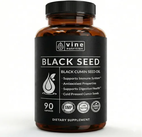 Cápsulas de aceite de semilla negra – 1000 mg prensado en frío Nigella Sativa – 90 cápsulas blandas (suministro para 45 días) – 100% puro, sin