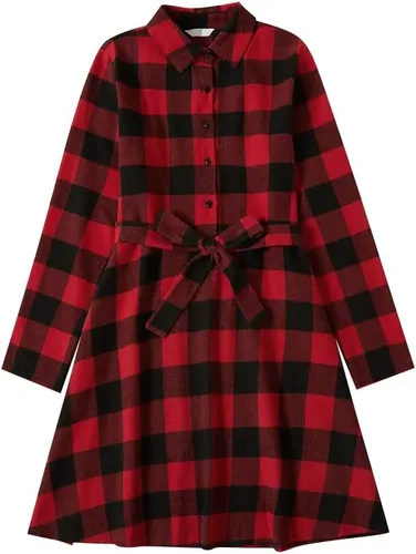 Miniatura 3 de Vestidos de Navidad para mamá e hija, vestido de terciopelo a cuadros, fiesta de Navidad, trajes a juego para mamá e hija, sesión de fotos