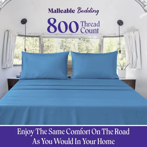 Miniatura 2 de Juego de sábanas de 4 piezas para autocaravana, tamaño King de 72 x 80 pulgadas, sábanas para caravanas, remolques de viaje, tamaño de cuna, cama
