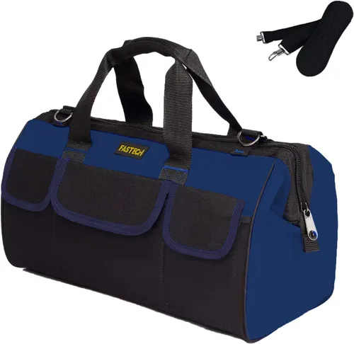 Miniatura 8 de FASTECH Bolsa de herramientas resistente de 22 pulgadas con boca ancha para almacenamiento, transporte y organización de herramientas, bolsa de mano