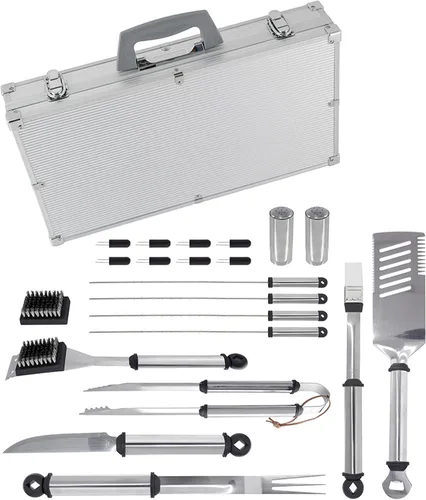 Miniatura 4 de Mr. Bar-B-Q 02066Y Silver Prestige Juego de herramientas de 21 piezas en estuche