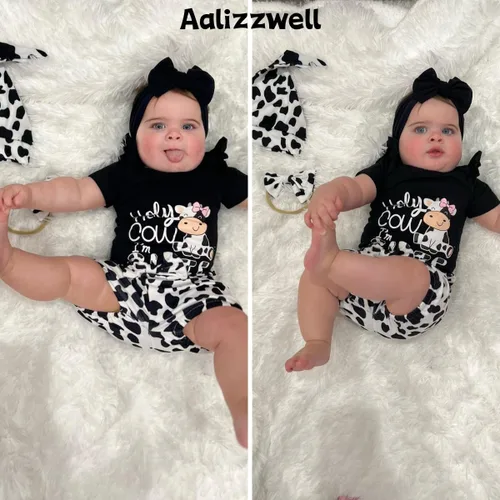 Miniatura 22 de Aalizzwell Conjunto de pantalones cortos para bebé recién nacido para el verano